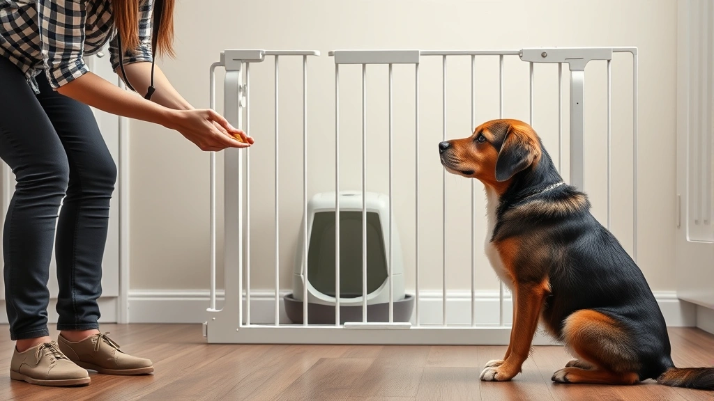 how do i stop my dog from eating cat poop -
Photorealistic image of a dog trainer rewarding a focused dog with a treat whil