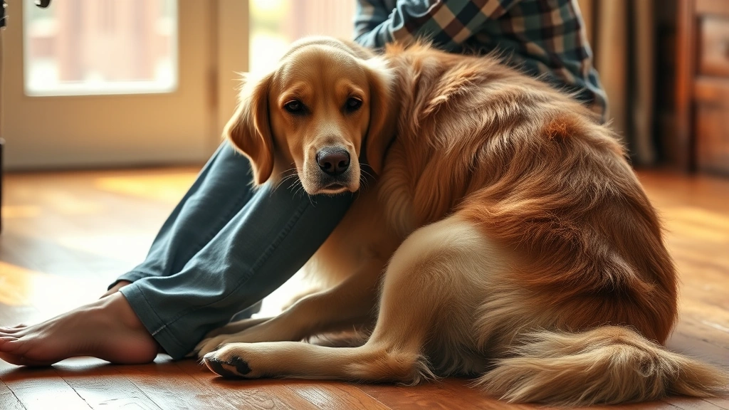 how do u know if your dog loves u -
Photorealistic image of a golden retriever leaning against a person’s leg
