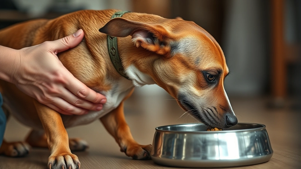 how do you fatten up a dog -
Photorealistic image of a lean rescue dog with visible ribs being gently petted