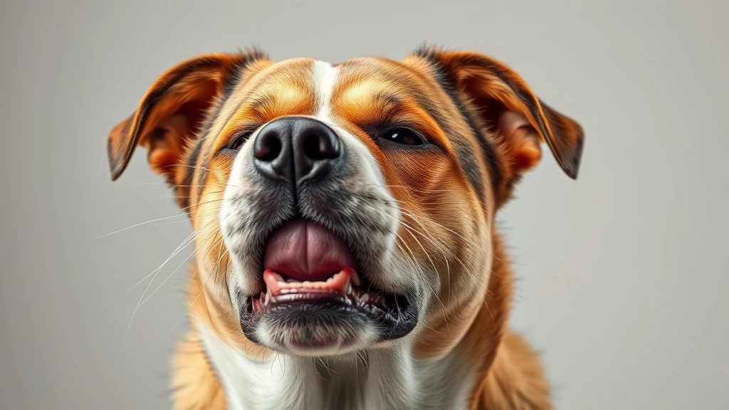 how do you know if your dog has a cold -
Photorealistic image of a dog sneezing or coughing
