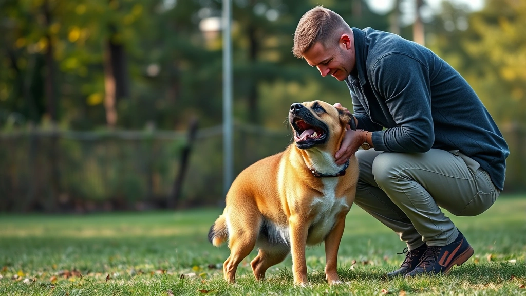 how long can a dog bark legally -
Photorealistic image of a dog trainer working with a barking dog in a training 