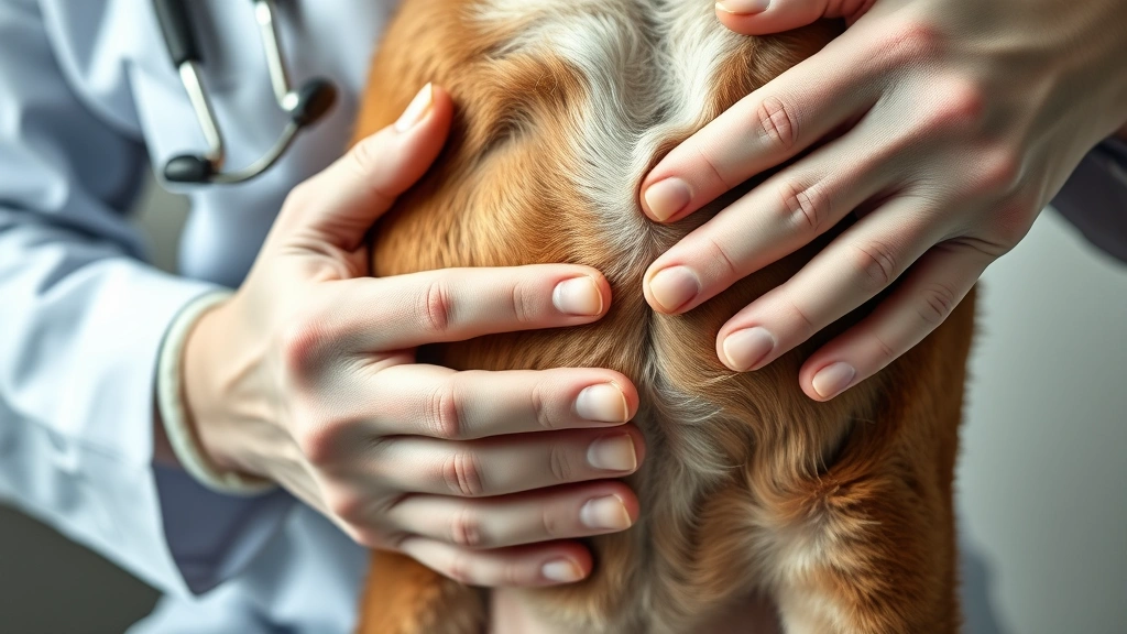 how long can a dog go without a bowel movement -
Photorealistic close-up of a veterinarian’s hands examining a dog’s