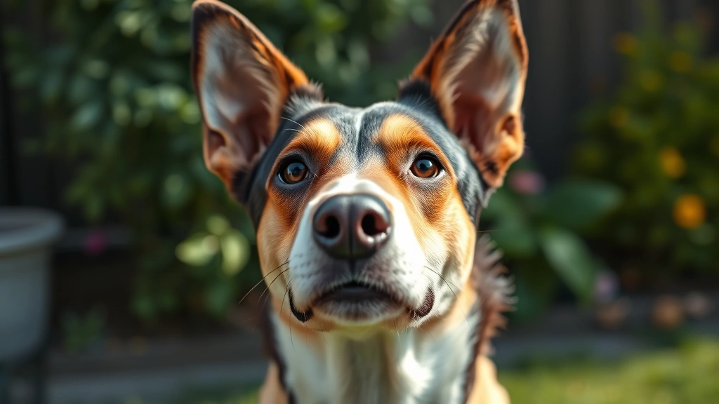 how long can a dog go without urinating -
Photorealistic close-up of a dog’s face showing alert expression with ear