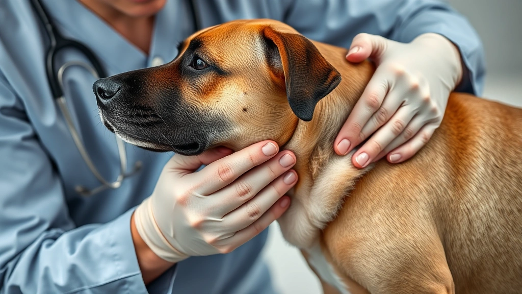 how long can a dog go without water -
Photorealistic photo of a veterinarian examining a dog’s skin elasticity 