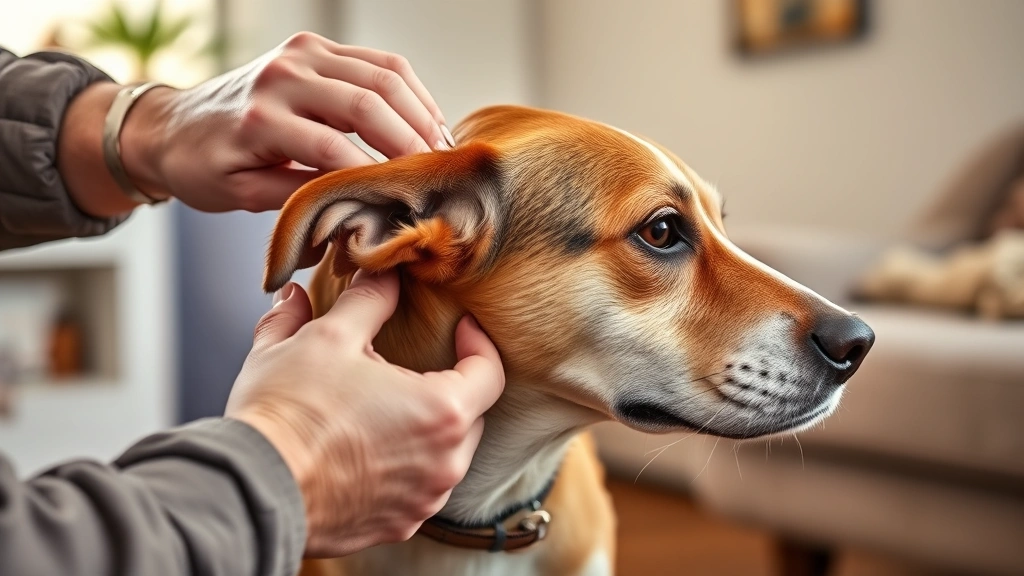 how long can a tick live on a dog -
Photorealistic photograph of a dog being inspected for ticks, owner checking be