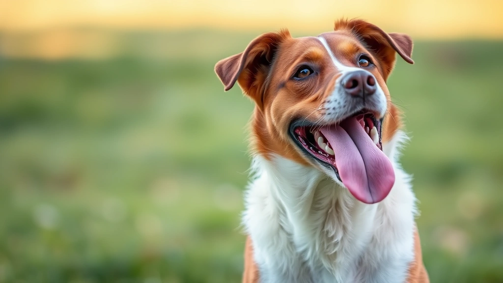 how many breaths per minute is normal for a dog -
Photorealistic side profile of a healthy panting dog after outdoor play, tongue