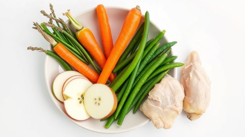 how many carbohydrates are in a hot dog bun -
Photorealistic flat-lay composition of healthy dog treat alternatives including