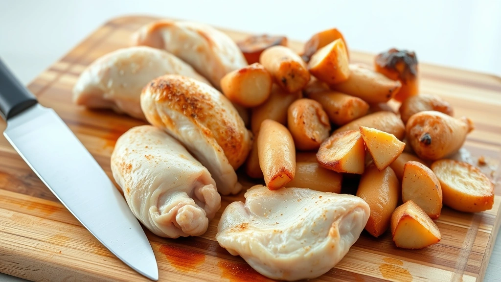 how many carbs in a hot dog bun -
and plain cooked chicken arranged on a wooden cutting board
