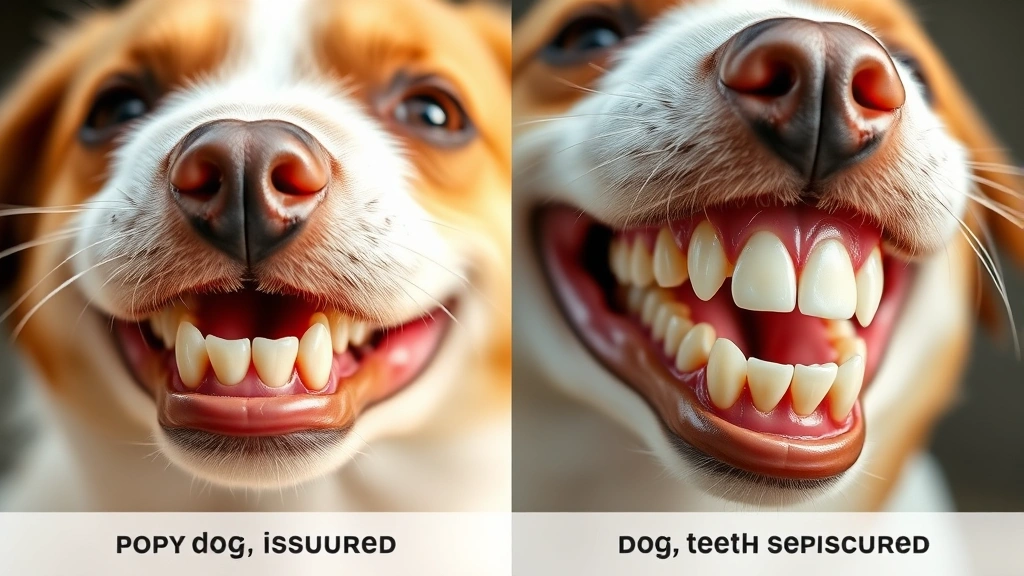 how many teeth do adult dogs have -
Photorealistic side-by-side comparison of puppy baby teeth and adult dog perman