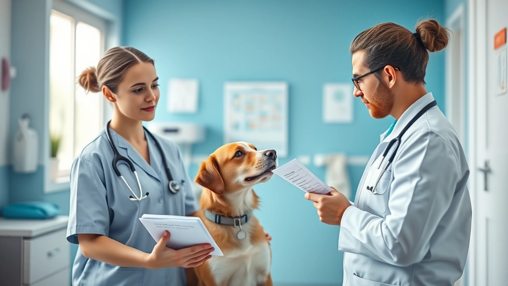 how much do dog vaccinations cost -
Photorealistic image of a veterinarian holding vaccination cards and documents 