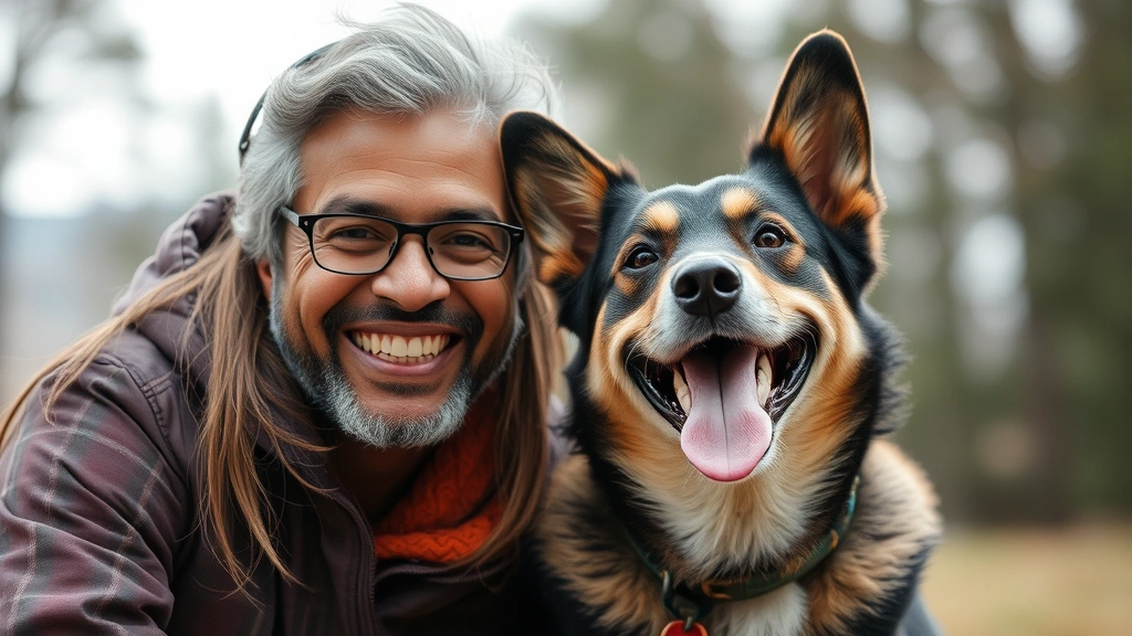 how much do u tip a dog groomer -
both owner and dog smiling
