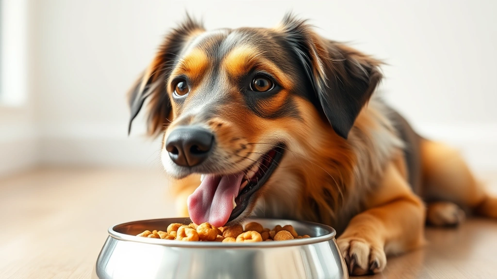 how much does the farmers dog cost -
Photorealistic image of a happy medium-sized dog eating fresh food from a stain