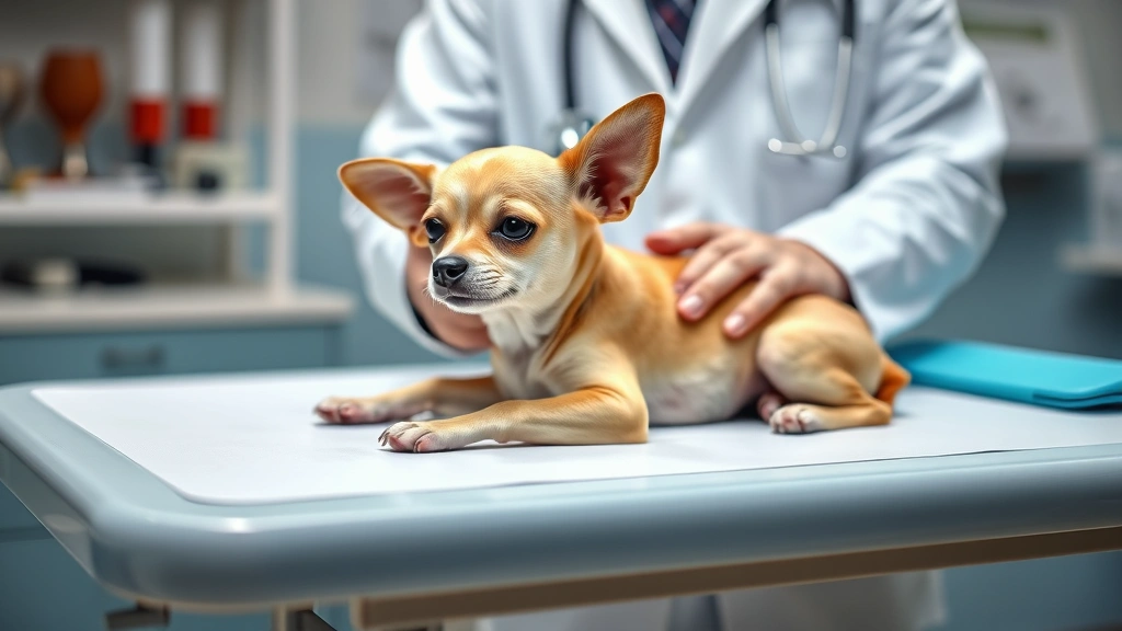how much is a chihuahua dog -
Photorealistic photo of a tiny chihuahua lying on a veterinary examination tabl