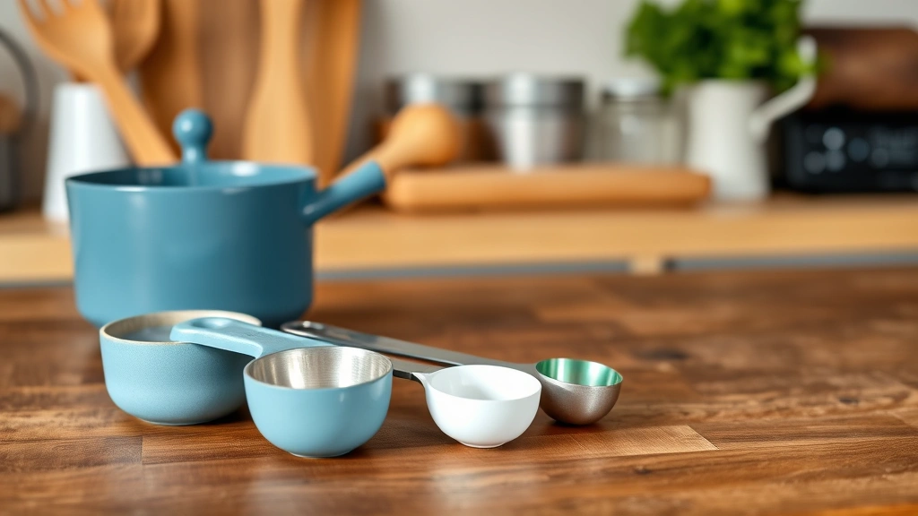 how much pumpkin to give a dog daily -
and measuring spoons on a wooden kitchen counter
