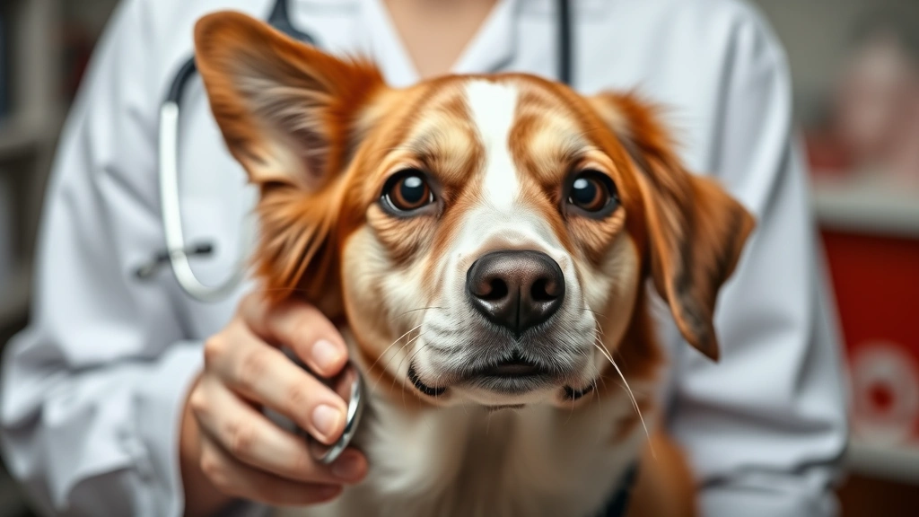 how often do you deworm a dog -
with the vet holding a stethoscope
