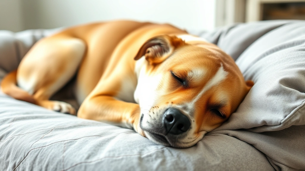 how old does a dog have to be to breed -
A mature female dog resting peacefully on a comfortable bed, showing signs of p