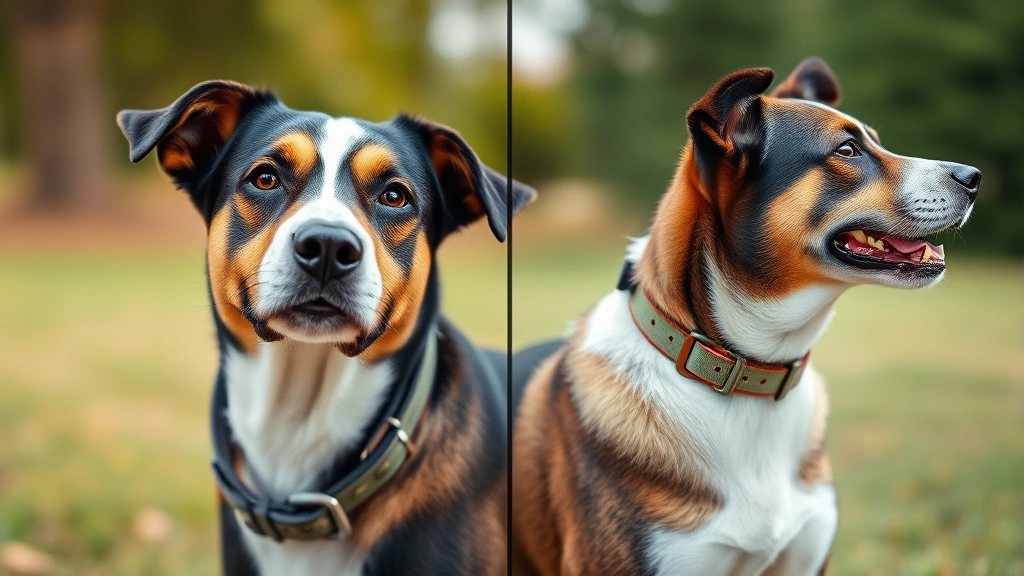 how tight should a dog collar be -
Photorealistic comparison image showing a dog wearing a comfortable well-fitted