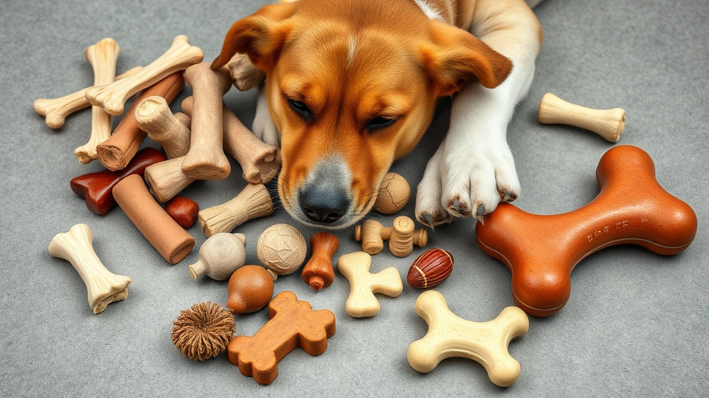 how to do the heimlich on a dog -
Photorealistic close-up of common dog choking hazards arranged on a surface inc