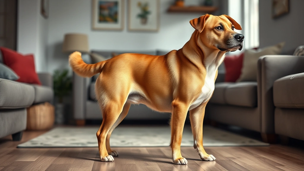 how to get a dog to gain weight -
Photorealistic image of a healthy, well-nourished dog with a glossy coat standi