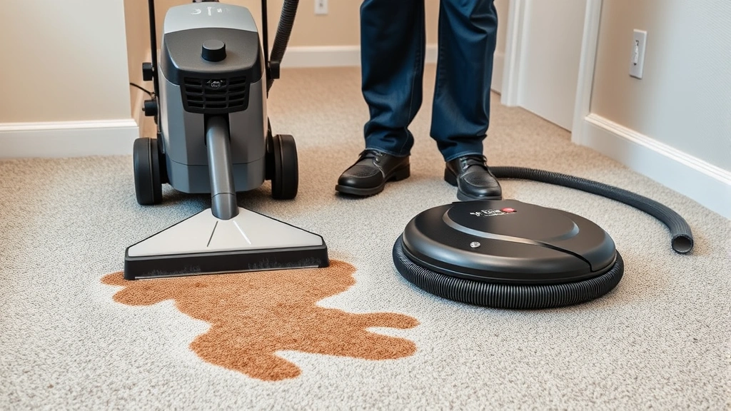 how to get dog throw up out of carpet -
Photorealistic image of a professional carpet steam cleaner being used on a car