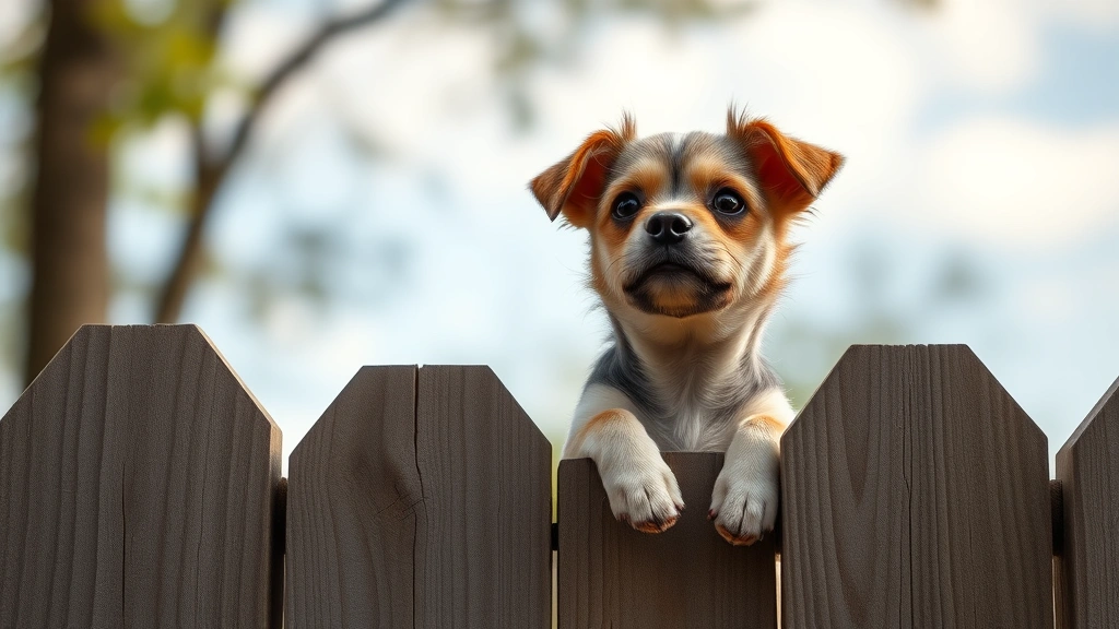 how to get dogs unstuck -
Photorealistic image of a small dog’s body partially wedged in a wooden f