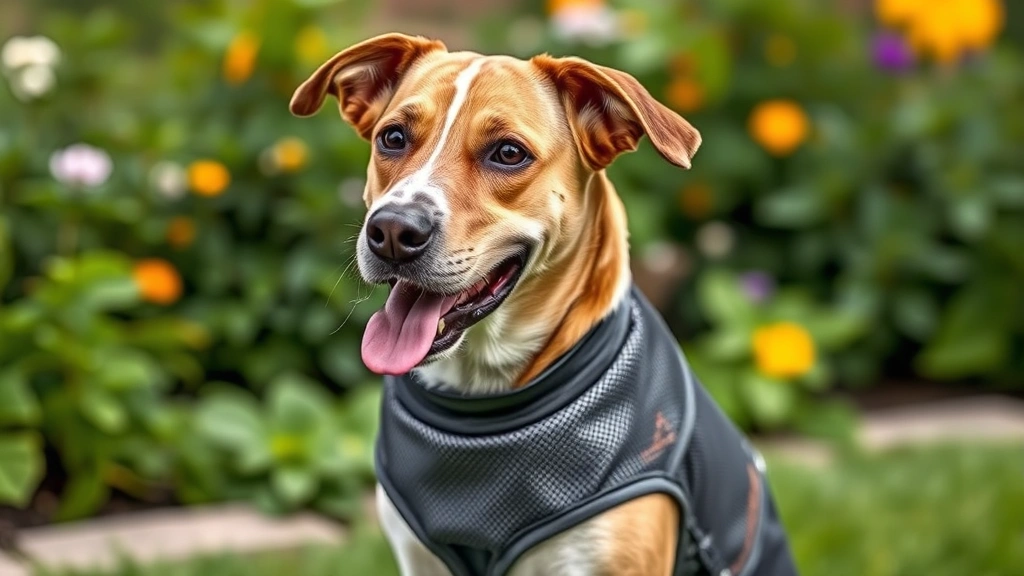 how to get flies off a dog -
Photorealistic image of a dog wearing a lightweight mesh fly protection shirt a