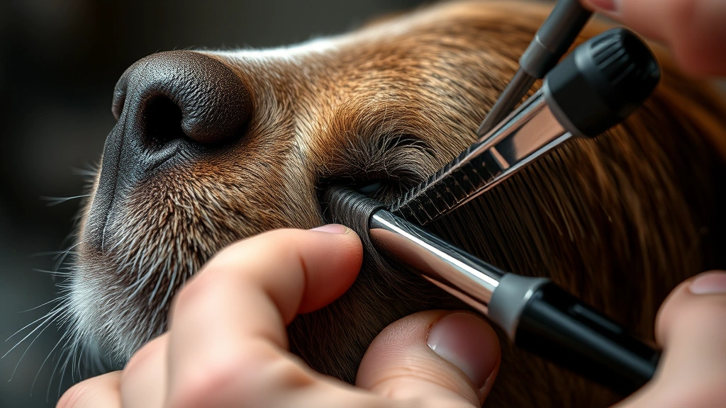 how to get mats out of a dog's hair -
close-up of grooming technique
