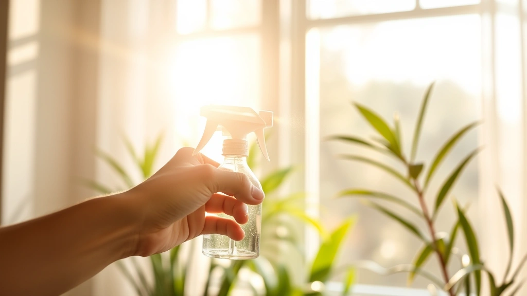 how to get rid of dog urine smell in house -
with a spray bottle in hand and natural sunlight from a window
