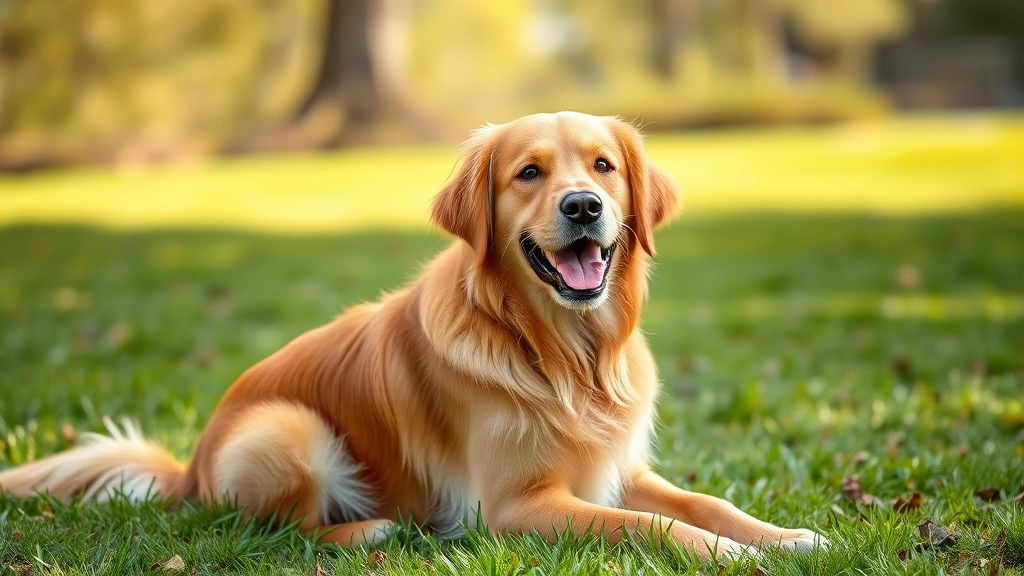 how to get smell of dog urine out of couch -
Photorealistic image of a golden retriever sitting obediently outside on green 