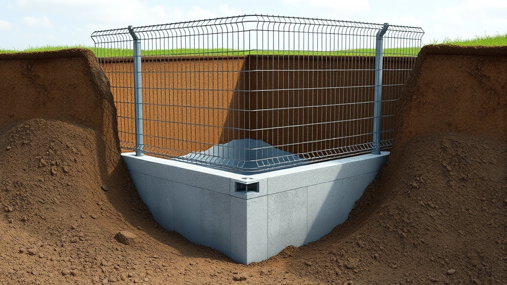 how to keep dogs from digging under fence -
Photorealistic image of an L-shaped underground fence barrier installation show