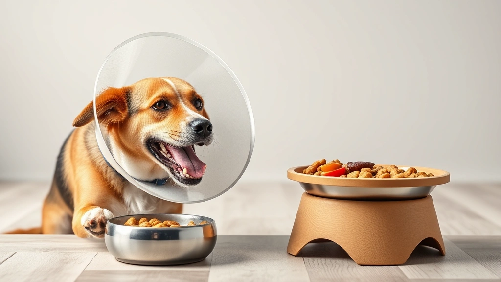 how to put a cone on a dog -
Photorealistic image of a happy dog in a cone drinking water from an elevated b