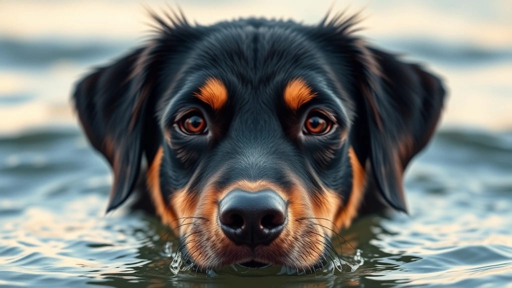 how to rehydrate a dog -
focused on the dog’s face and water interaction
