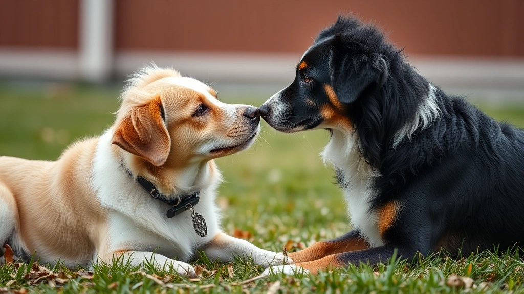 how to socialize a reactive dog -
both dogs ignoring each other

