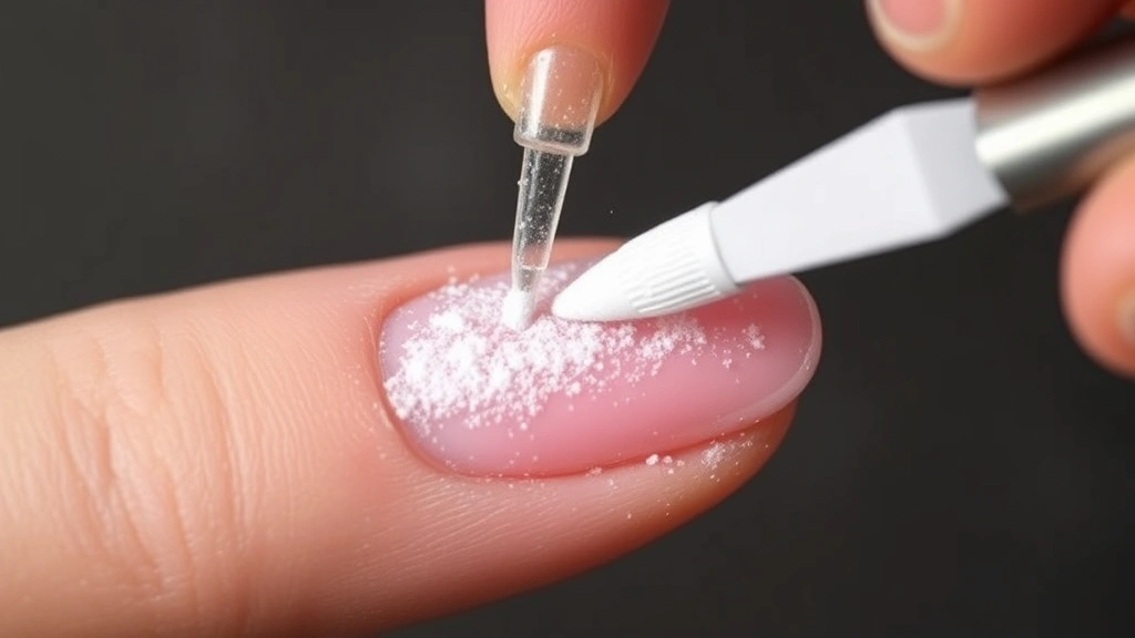 how to stop dogs nail from bleeding -
showing the powder application on the nail tip
