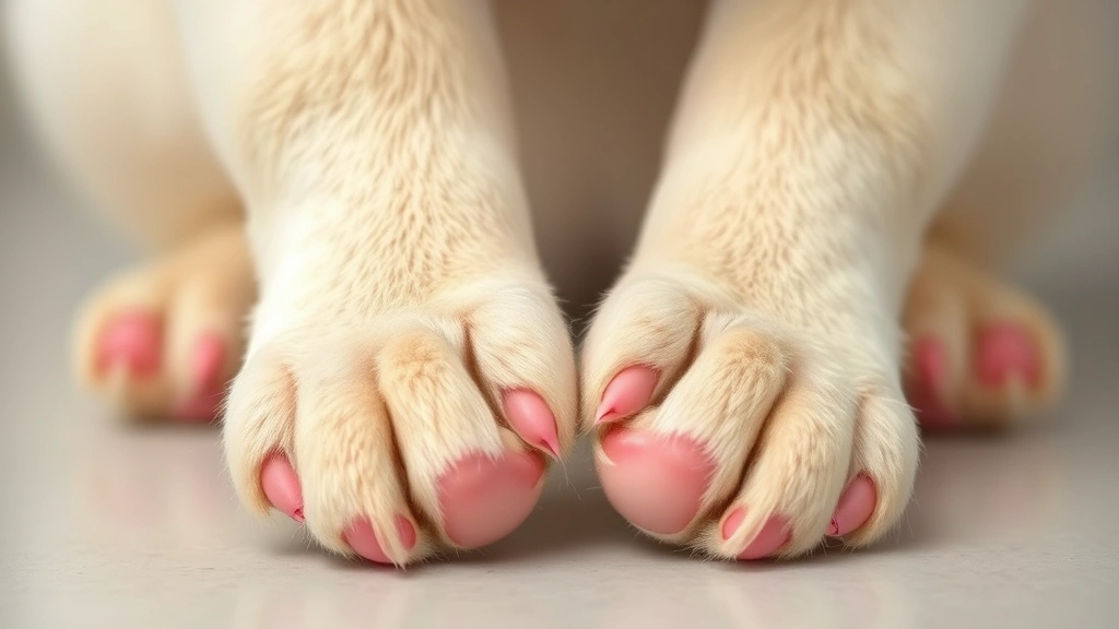 how to stop paw licking in dogs -
showing healthy pink paw pads without irritation
