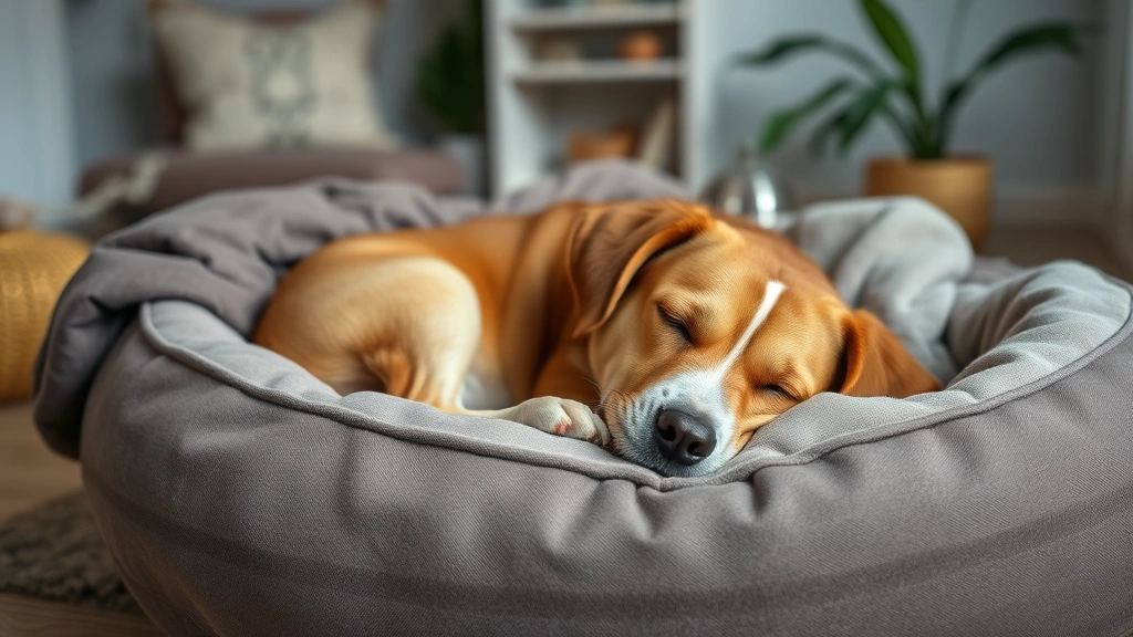 how to stop paw licking in dogs -
resting peacefully on a dog bed with soft blankets in a serene home environment