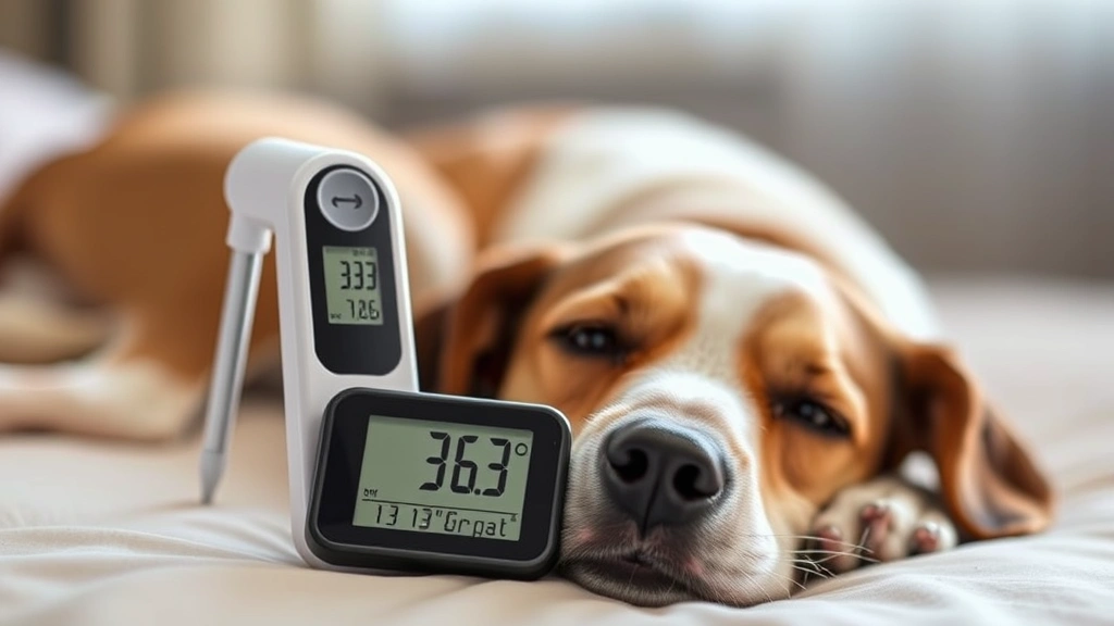 how to tell if my dog has a fever -
Photorealistic photo of a digital pet thermometer displaying a temperature read