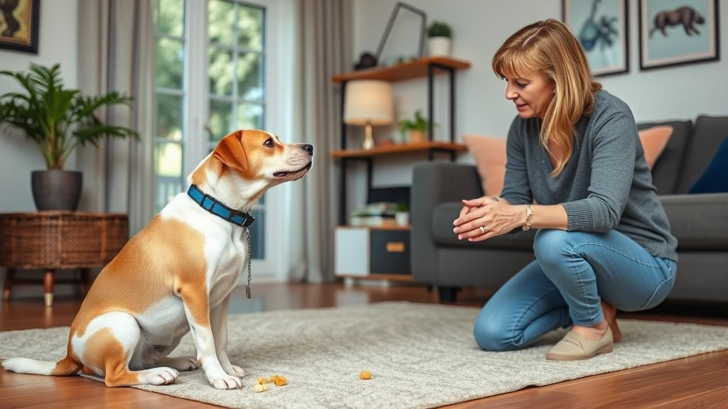 how to train a deaf dog -
Photorealistic photo of a deaf dog owner using a vibrating collar and rewarding