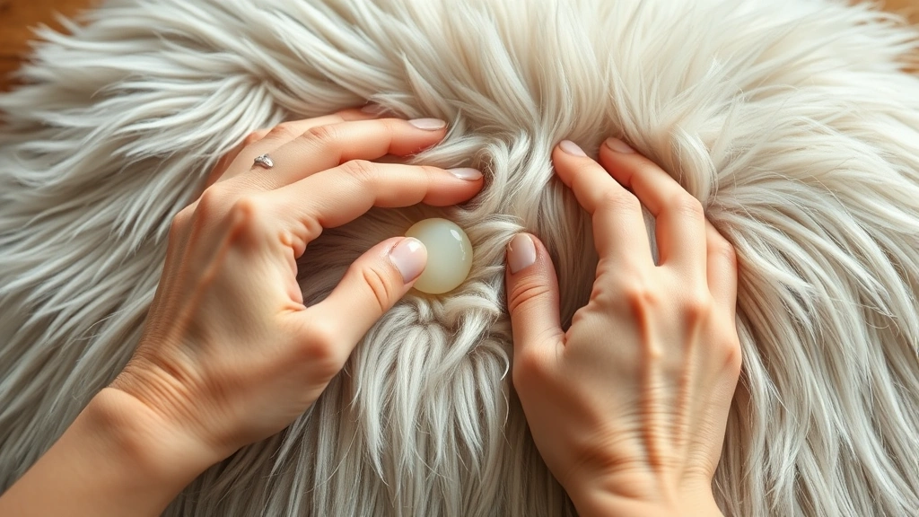 how to treat dandruff in dogs naturally -
gentle hands applying natural coconut oil to fur
