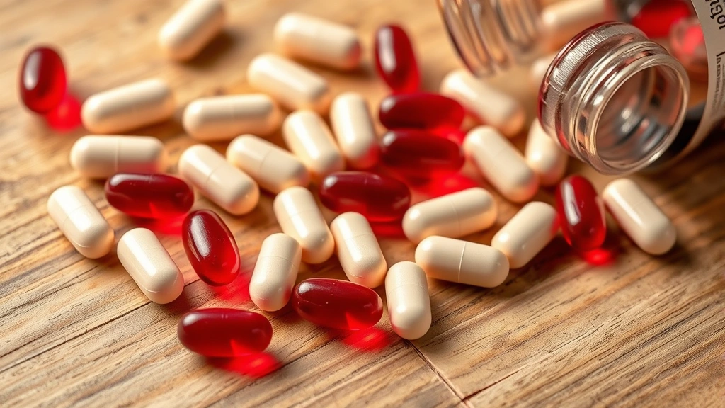 how to treat dog uti at home -
Photorealistic close-up of dog-specific probiotic and cranberry supplement caps