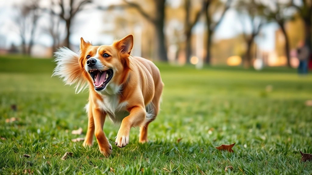 hydrolyzed dog food -
Photorealistic image of a happy, energetic dog playing fetch in a grassy park, 