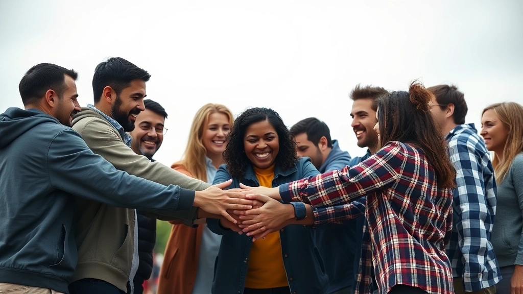 i got that dog in me -
Photorealistic image of a diverse team of people working together in a huddle, 