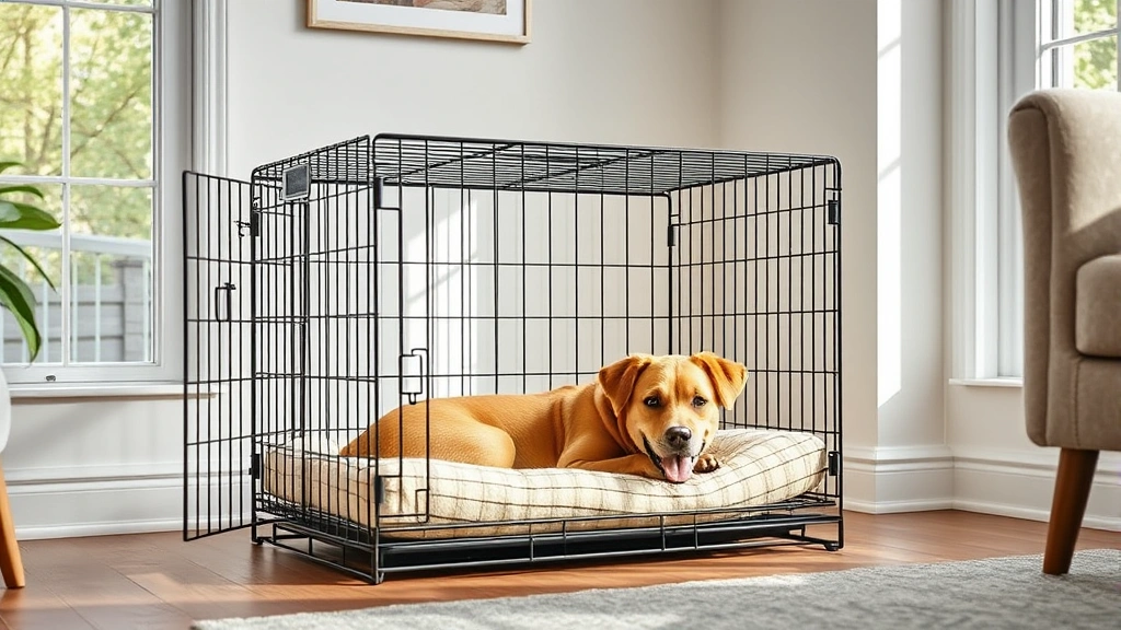 indoor dog kennel dog photo 0