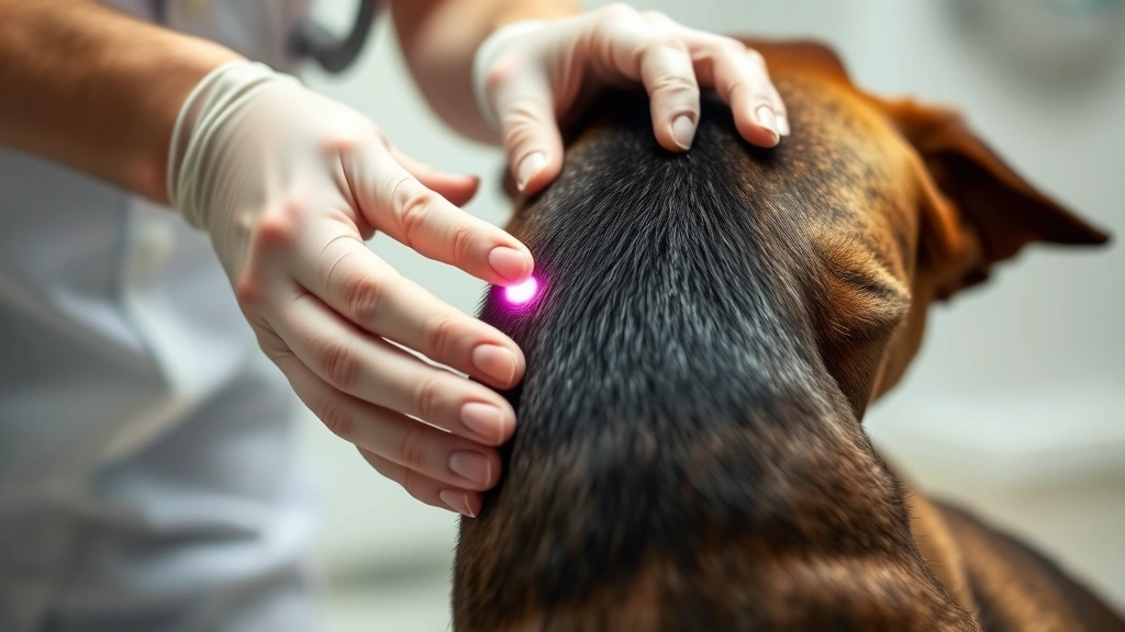 insect repellent on dogs -
Photorealistic close-up of a veterinarian’s hands applying spot-on treatm