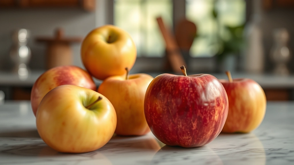 is apple sauce good for dogs -
fresh apples on the counter behind
