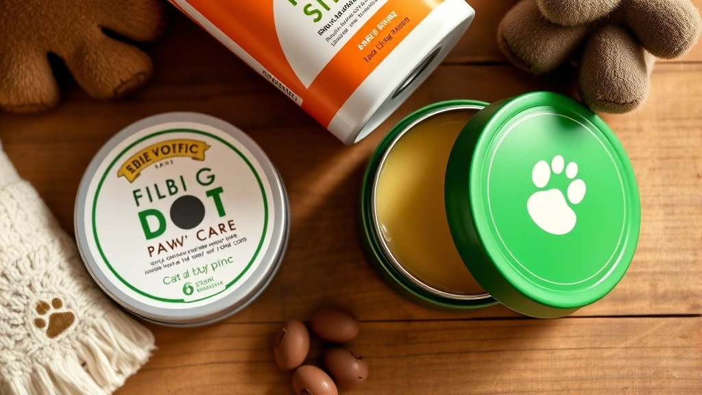 is bag balm safe for dogs -
Photorealistic overhead shot of an open green tin of balm next to dog-specific 