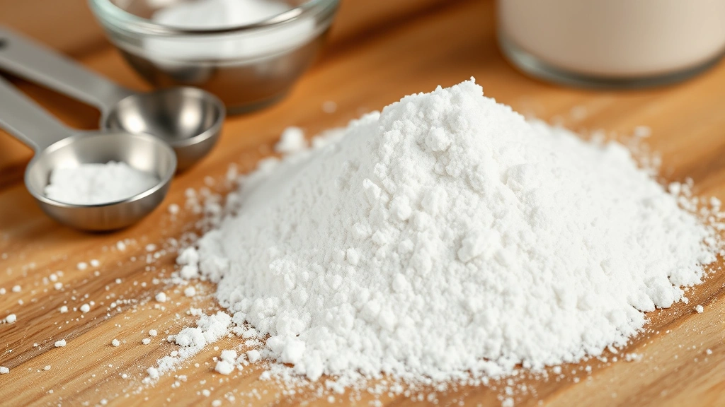 is baking soda dangerous for dogs -
Photorealistic close-up of a white crystalline baking soda powder on a wooden k