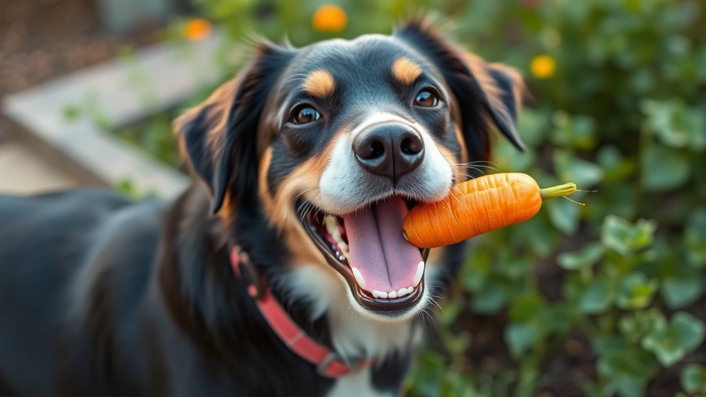 is bread bad for dogs -
A happy dog eating a carrot treat outdoors in a garden
