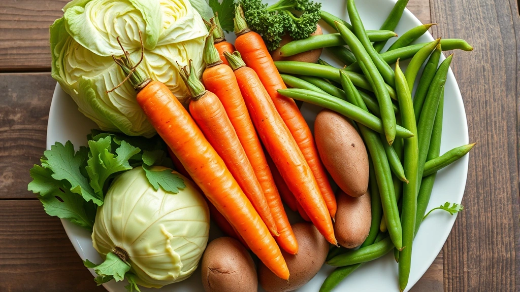 is cabbage bad for dogs -
Photorealistic overhead shot of various safe dog vegetables including green cab