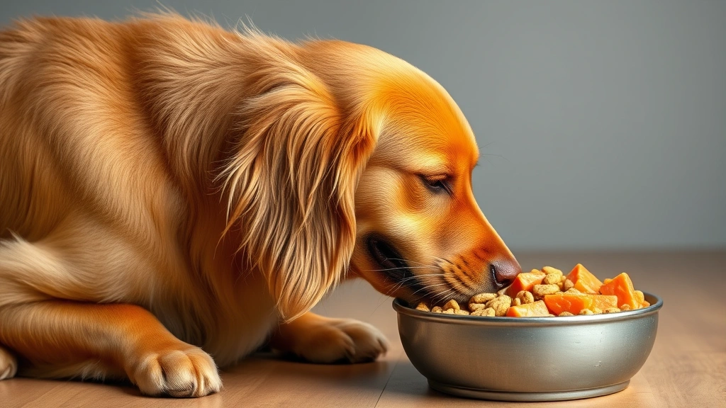 is canned salmon good for dogs -
Photorealistic side-view of a happy golden retriever with glossy, healthy coat